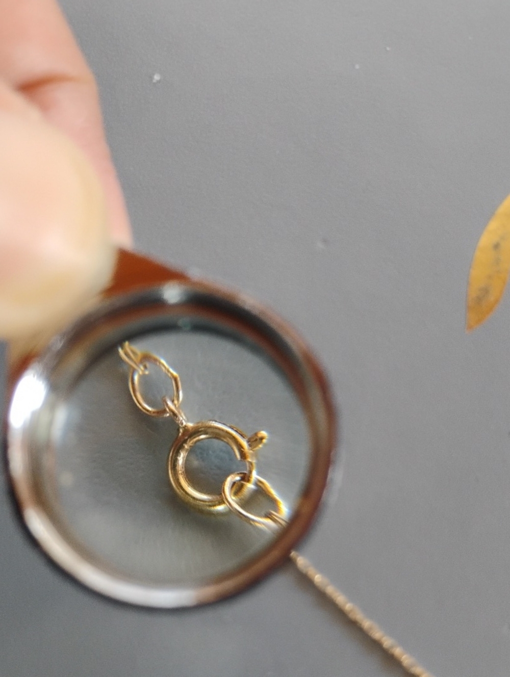 Rope Chain 14 K Gold Necklace Spring Ring - Picture 7 of 11